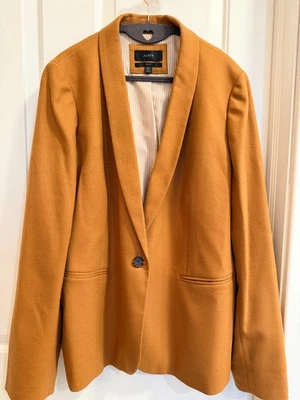 J.Crew Parke Blazer Women’s 16 Tall 16T Camel Wool Blend 98% Wool Lined Jacket - Image 1 of 4