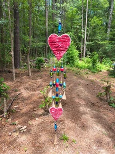 Heart Wind Chimes Beaded Made in India. - Picture 1 of 6