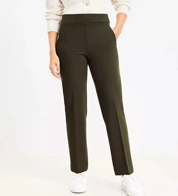 NWOT Ann Taylor Loft Black Petite Pull On Straight Pants in Ponte Sz Xsp - Image 1 of 2