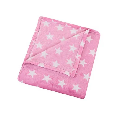  Manta de franela polar estrella rosa - felpa suave acogedora microfibra difusa  Foto 1 de 4