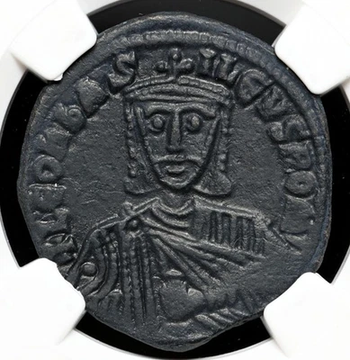ВИЗАНТИЙСКИЙ. "Лев VI ""Мудрый"", AD 886-912." Æ Фоллис, NGC XF - Изображение 1 из 4