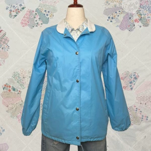 Vintage 80s Eddie Bauer Terry Lined Nylon Windbreaker Jacket Size L USA Made - Picture 1 of 12