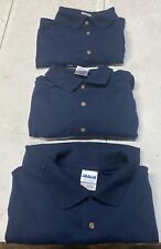 Lot Of 3 Gildan Ultra Blend Polo Shirt Short Sleeve Dark Blue Navy 3 Pack XL