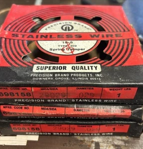 PRECISION BRAND 698158 0.029" Stainless Steel Wire 18-8 Type 302, LOT OF 3 PACKS - Picture 1 of 2