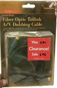 3 Foot Fiber Optic Toslink A/V Dubbing Cable 15-1594 - Picture 1 of 2