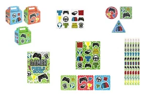 Gamer Birthday Party Bag Fillers Favours Gifts Stickers Puzzle book Tattoo Toys - Picture 1 of 7