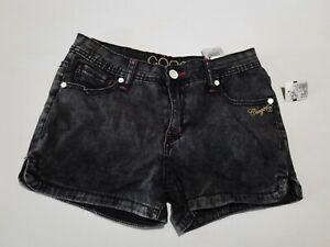 Coogi little Girls Black Acid Wash Shorts Size 12  beaded pockets new #319 