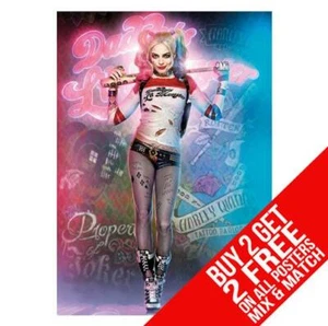 HARLEY QUINN BB1 JOKER SUICIDE SQUAD POSTER A4 A3 SIZE - BUY 2 GET ANY 2 FREE - Picture 1 of 1