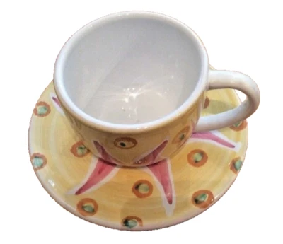 POTTERY BARN ITALY LG CAPPUCCINO CUP /MUG & Saucer or SOUP MUG & underplate VGUC - Image 1 of 4