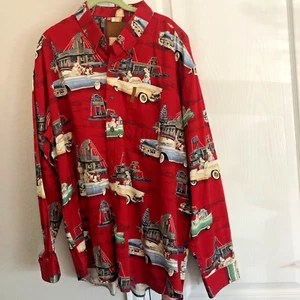 Clearwater Outfitters Shirt All Over Print Retro Santa Drive-in Cadillac 2XL - Picture 1 of 10