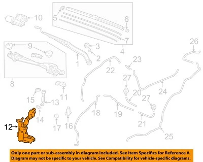 Componentes de lavadora limpiaparabrisas HONDA OEM 17-22 CR-V 76841TLAA01 Foto 1 de 2