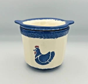 Blue Hen Chicken Decorative Country Ceramic Pottery Bowl Set - Picture 1 of 13