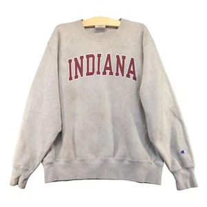 Champion Reverse Weave Men's Indiana Hoosiers Sweatshirt Large Gray Crew Neck - Picture 1 of 13