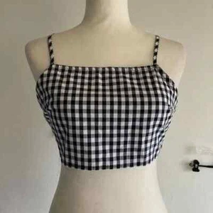 Iris Girls Mono Gingham Square Neck Bralette Medium - Picture 1 of 8