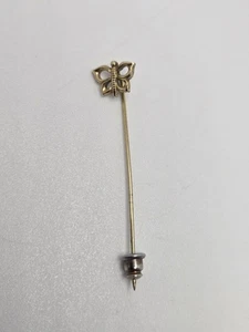 Vintage Gold Tone Butterfly Stick Pin - Picture 1 of 5