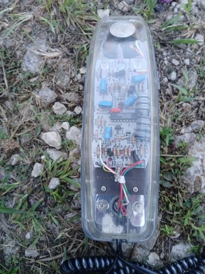 image shows a vintage Lenoxx Sound clear transparent telephone from the 1980s - Image 1 of 4