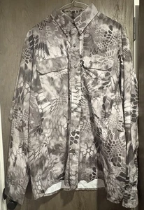Kryptek Mens Black Camo Phenom 100% Polyester Shirt Battlefield To Backcountry~L - Picture 1 of 5