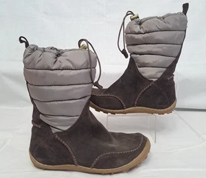 Columbia Suede Women's 7 Moccasin Minx Boots Omni Grip Brown Gray Waterproof - Picture 1 of 9