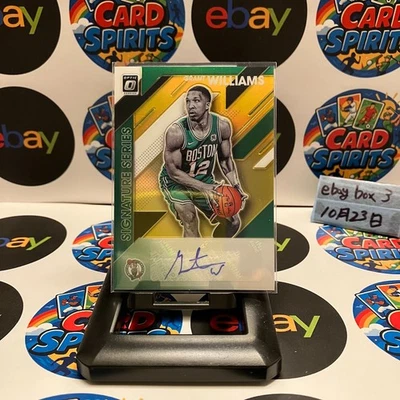 2019 Panini Donruss Optic Grant Williams 08/10 Boston Celtics Gold Prizm Auto - Image 1 of 2