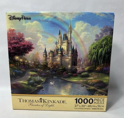 Disney Parks Thomas Kinkade “A New Day at the Cinderella Castle” 1000pc Puzzle - Image 1 of 4