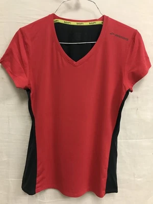 Brooks 跑步女孩 T 恤青少年中号红色聚酯纤维运动短袖 — 第 1/4 张图片