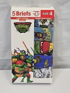 Teenage Mutant Ninja Turtles Boys Size 6 Briefs 5 Pair Cotton Underwear NEW H - Picture 1 of 3