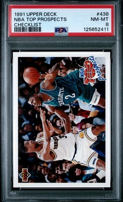 Lista de verificación de cubierta superior 1991 #438 NBA Top Prospects PSA 8 Foto 1 de 2