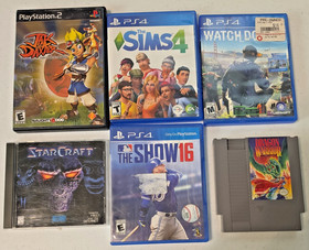 LOT of PS4 PS2 NES PC Jak & Daxter, Dragon Warrior, Starcraft, Sims4, Watch Dogs