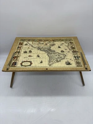 Rare Vintage Folding Bed Tray TERRA AUSTRALIS INCOGNITA Unknown Southern Land - Image 1 of 4