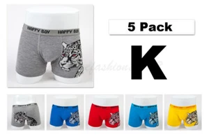 5pc Size 5 4-6 years Comfort Cotton Boys Boxer Briefs Leopard Kids Underwear - Picture 1 of 8