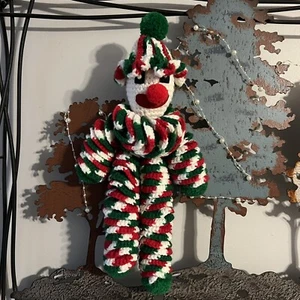 Vintage Christmas Crocheted YoYo Doll 15” Tall Snowman Clown Handmade - Picture 1 of 7