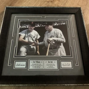 Ted Williams und Babe Ruth gerahmtes Foto mit Laserauto - Bild 1 von 4