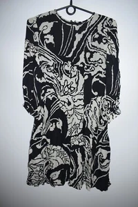 GUCCI Silk Knee-Length Dress 100% Silk Black White Flowers Printed Size 38 - Picture 1 of 21
