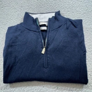 Peter Millar Vest Men Medium Golf Quarter Zip Cotton Cashmere Sleeveless Sweater - Picture 1 of 12