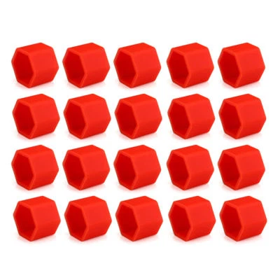 20pcs 19mm Car Truck Wheel Tyre Centre Hub Screw Lug Bolt Red Rubber Caps Combo - Image 1 of 4