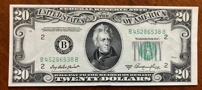 US 20 Dollars 1950A  UNC  New York NY - Image 1 of 2