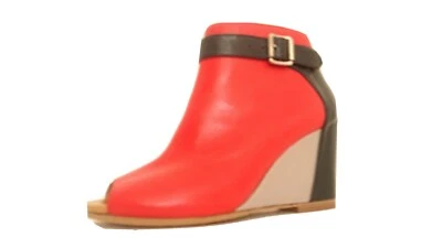 Botas MAISON MARTIN Margiela rojas y negras con cuña punta abierta nuevas en caja talla 38 Foto 1 de 4