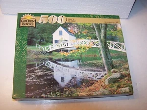New sealed 1996 Golden Books 500 piece jigsaw puzzle Somesville, ME 14" X 18" - Picture 1 of 7