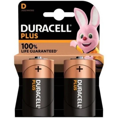 batterie pile DURACELL PLUS 100% D torcia torcione scadenza 2033 scegli quantità - Immagine 1 di 3