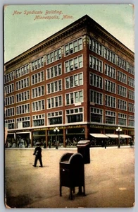 New Syndicate Building - Minneapolis, Minnesota Postkarte Hopkins Stempel 1912 - Bild 1 von 2
