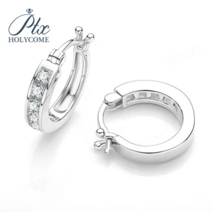 D VVS1 Moissanit Ohrringe S925 Silber Ohrstecker 18K Weißgold plattiert Schmuck - Bild 1 von 11