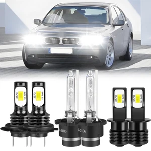 For BMW 745I 745LI 2002-2005 HID/LED Headlight Bulbs High Low Beam Fog Light Kit - Picture 1 of 12