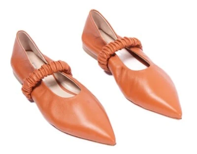 Ballerine da donna ELLEME Chouchou in pelle ocra taglia 37 prezzo al pubblico consigliato $406 - Immagine 1 di 4