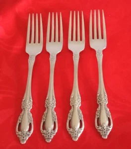 Oneida Deluxe 18/8 stainless Raphael 4 dinner forks 7 1/4" NM polished - Picture 1 of 5