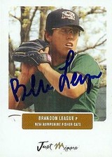 Brandon League autographed baseball card (Blue Jays) 2004 Just Minors #53 rookie