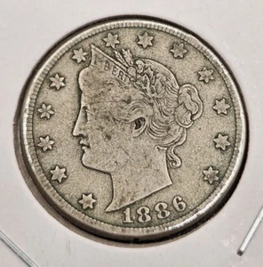 1886 Liberty Head "V" Nickel | FEINE Details | Stichtag! - Bild 1 von 2