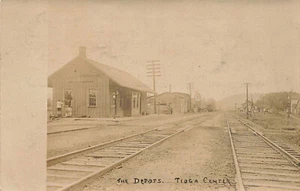 Tioga Center NY N.Y.C. "The Depots" Railroad Depot Train Station RPPC - Picture 1 of 2