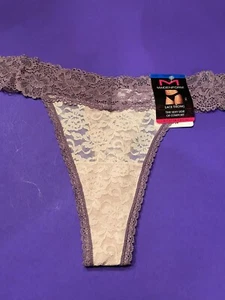 NUOVO! MAIDENFORM MUTANDINE PERIZOMA IN PIZZO VIOLA CHIARO / XL / taglia 8 / $12 - Foto 1 di 3