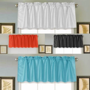 1PC SILKY ROD POCKET VALANCE WINDOW CURTAIN DECOR SHORT 55"W X 18" L (S18)NEW - Picture 1 of 29