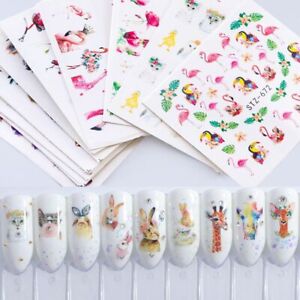 Flamingo Animal Water Transfer Sticker - Colorful Decoration Nails Stickers 1pcs